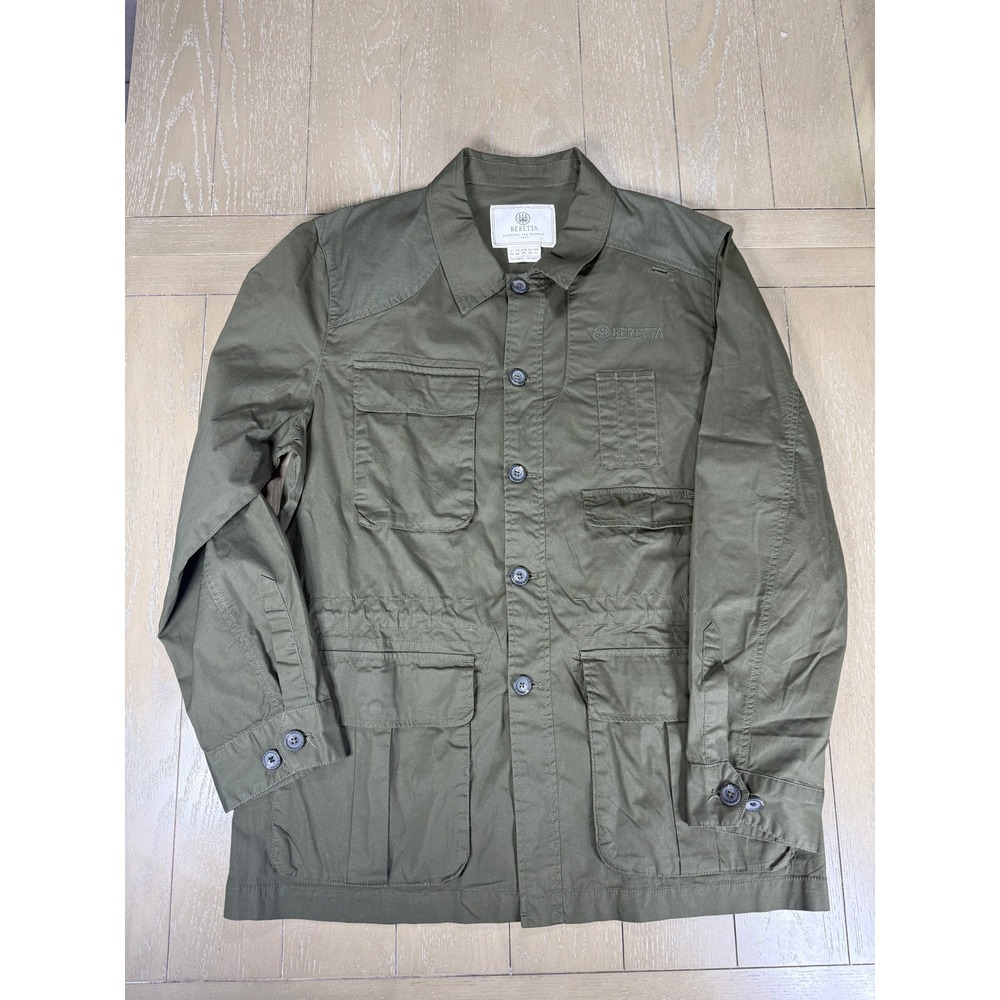 Beretta Field Jacket Mens XL Olive Green Hunting Shooting Safari Utility Coat